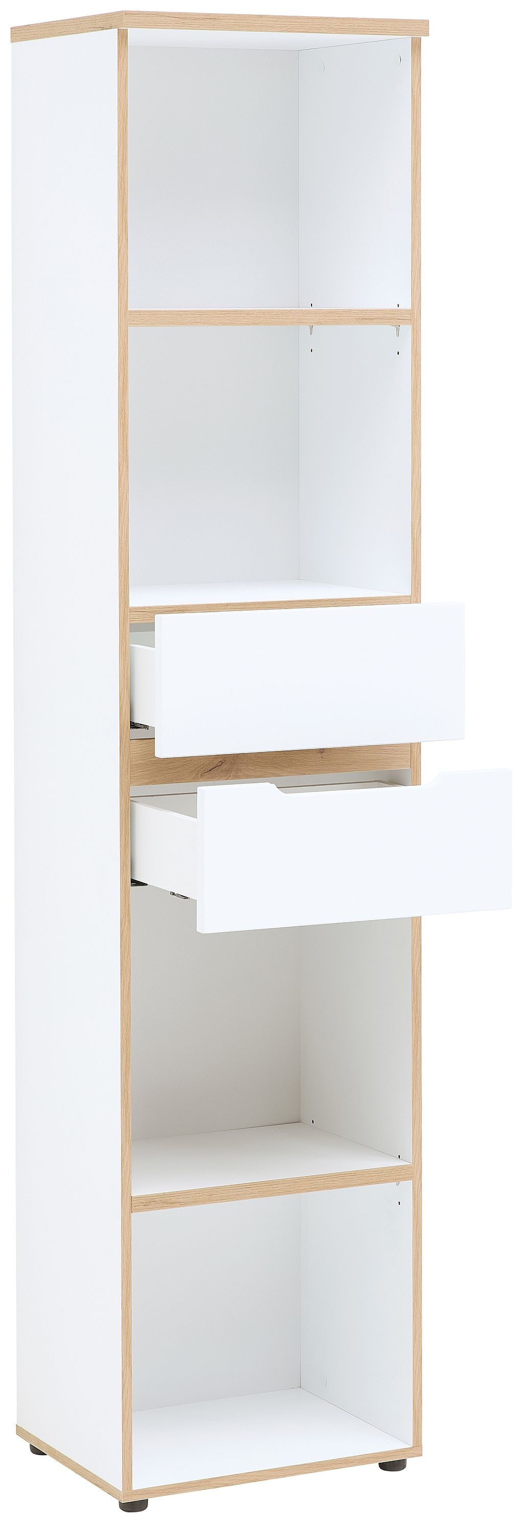 Nábytek do pracovny a kanceláře VANCOUVER WH_ regál 50 35 WH 06_ rozměry š/v/h_ 45/197/38 cm_ šikmý pohled_ otevřený_ obr. 16 Nábytek do pracovny a kanceláře VANCOUVER WH_ regál 50 35 WH 06_ rozměry š/v/h_ 45/197/38 cm_ šikmý pohled_ otevřený_ obr. 16