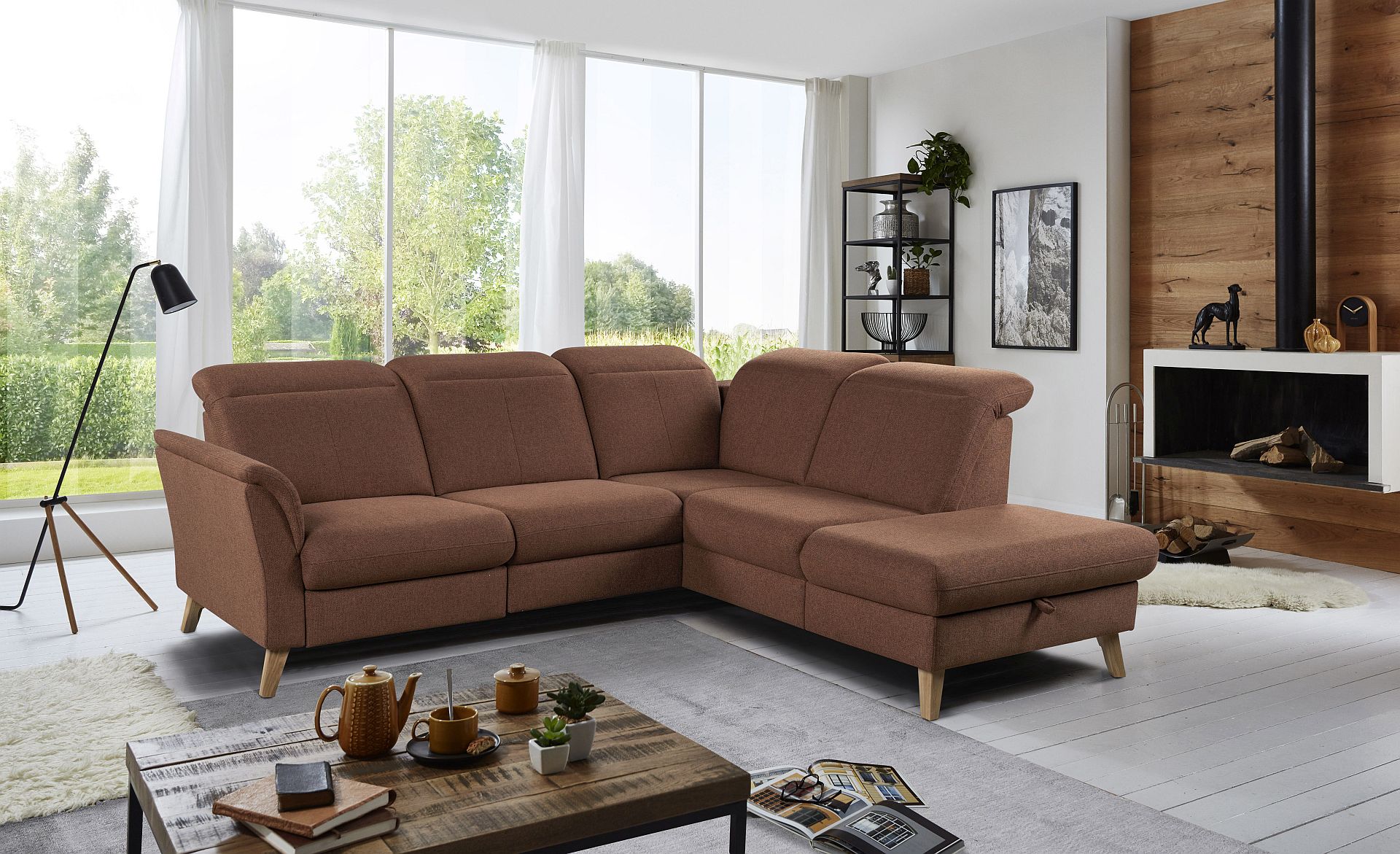 Sedac souprava RIMINI_ sestava 7381 (2,5sed - Ottoman)_ rohov rozmry zleva: 248 x 220 cm_ voliteln funkce a nohy dub Bianco za pplatek_ lt. skupina 02_ obr. 1