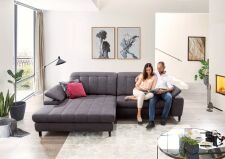 Sedací souprava CLAIRE_ sestava typů "8241_TV + 1300_120"_ rozměry sestavy zleva  191 x 290 cm_ volitelné funkce a polštáře za příplatek_ v látce Bingo anthrazit_ obr. 7