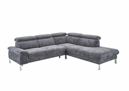 Sedací souprava MELROSE 1082_ sestava 22501 - 62005_ rohové rozměry zleva 272 x 217 cm_ polohovatelné opěrky hlavy ve standardu_ v látce Famous anthrazit_ foto schéma_ obr. 6