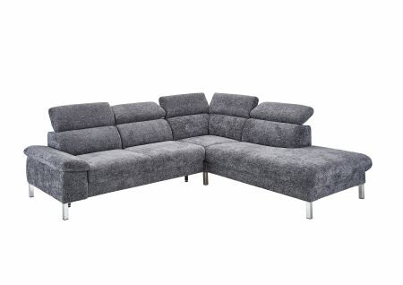 Sedací souprava MELROSE 1082_ sestava 22501 - 62005_ rohové rozměry zleva 272 x 217 cm_ polohovatelné opěrky hlavy ve standardu_ v látce Famous anthrazit_ foto schéma_ obr. 8