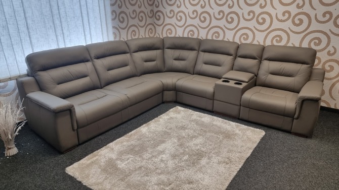 Celokožená sedací souprava ARCHIMEDES s funkcemi_ sleva 40%