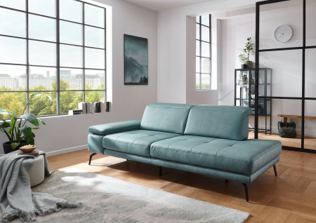 Recamiere COSTA_ typ  3RECLKV_ rozměry š/v/h:  230 / 82 - 100  / 115 cm_  volitelné funkce a polštáře za příplatek_ v látce Galero aqua_ obr. 13