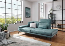 Recamiere COSTA_ typ 3RECLKV_ rozměry š/v/h: 230 / 82 - 100 / 115 cm_ volitelné funkce a polštáře za příplatek_ v látce Galero aqua_ obr. 15 Recamiere COSTA_ typ 3RECLKV_ rozměry š/v/h: 230 / 82 - 100 / 115 cm_ volitelné funkce a polštáře za příplatek_ v látce Galero aqua_ obr. 15