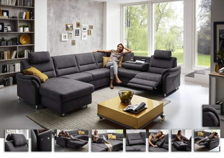 Sedací souprava DAKOTA_ sestava PKSCanMoL_2,5APELEL_PERRR_FAL2,5RWWA1RKSR_ rohové rozměry zleva 173 x 330 x 262 cm_ výška 89/92 cm_ výška s opěrkou hlavy 109-112 cm_ v látce Mammut-grau_ volitelné funkce za příplatek_ foto s náhledy_ obr. 17