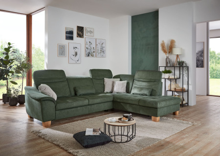 Sedací souprava LANZAROTE_ sestava 3LKV -1,5KORKV_ rohové rozměry sestavy zleva 299 x 243 cm_ polohovatelné opěrky hlavy ve standardu_ ostatní volitelné funkce za příplatek_ v látce Cyber moos_ obr. 10