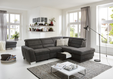 Sedací souprava REGIS_ sestava 2,5L - 1KOGR_  rozměry sestavy zleva 269 x 200 cm_ volitelné funkce a polštáře za příplatek_ v látce Feeling anthrazit_ obr. 13