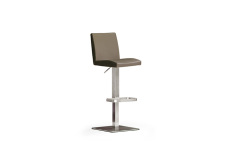 Barová židle LARA V_pravá kůže cappuccino_nerezová čtvercová podnož i noha_obr. 2