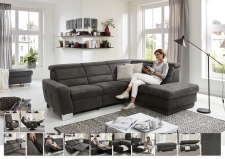 Sedací souprava REGIS_ sestava 2,5L - 1KOGR_ rozměry sestavy zleva 269 x 200 cm_ volitelné funkce a polštáře za příplatek_ v látce Feeling anthrazit_ foto s náhledy funkcí_ obr. 22 Sedací souprava REGIS_ sestava 2,5L - 1KOGR_ rozměry sestavy zleva 269 x 200 cm_ volitelné funkce a polštáře za příplatek_ v látce Feeling anthrazit_ foto s náhledy funkcí_ obr. 22