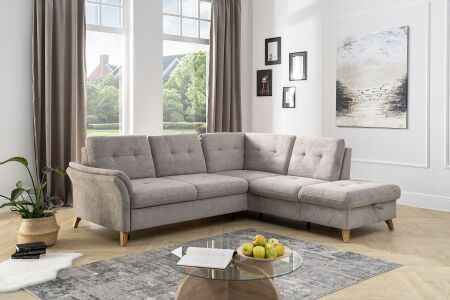 Sedací souprava STOCKHOLM_ sestava 7381 "2,5sed-Ottoman pravý"_ rohové rozměry zleva 250 x 223 cm_ regulace hloubky sedu u 2,5-sedu ve standardu_ další volitelné funkce, opěrky hlavy a polštáře za příplatek_ v látce Orlean taupe (skup. Basic)_ obr. 3