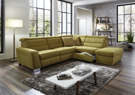 Sedací souprava REGIS_ sestava 3L-1,5KOGR_  rozměry sestavy zleva 295 x 245 cm_ volitelné funkce a polštáře za příplatek_ v látce Gina bambus_ obr. 31