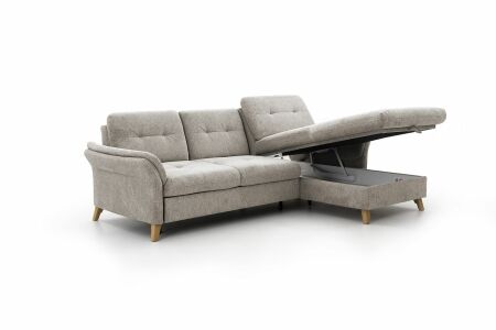 Sedací souprava STOCKHOLM_ sestava 7380 "2,5sed-Longchair pravý"_ rohové rozměry zleva 268 x 176 cm_ regulace hloubky sedu u 2,5-sedu ve standardu_ další volitelné funkce, opěrky hlavy a polštáře za příplatek_ v látce Orlean taupe (skup. Basic)_ obr. 10
