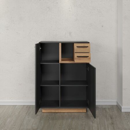 Předsíňový nábytek SYDNEY_ komoda - botník 2134-866-84_ š/v/h_ 80/113/40 cm_  otevřená_ obr. 14