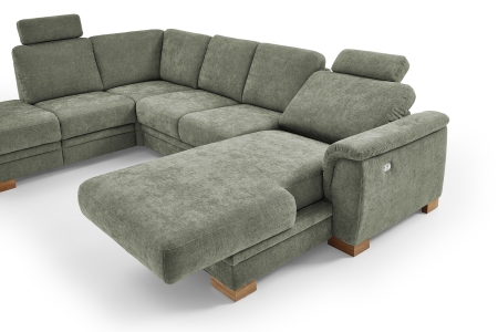 Sedací souprava MODENA 1040_ sestava 4259_ rohové rozměry zleva 210 x 328 x 160 cm_ područka C_ volitelná motorová polohovací funkce RELAX za příplatek_ v látce Yelda green_ obr. 13