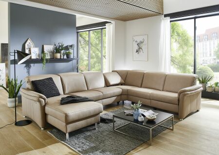 Sedací souprava GRANADA_ sestava CanGL-2,5EL-RE-2,5R_ rozměry sestavy zleva 180 x 338 x 270 cm_ výška 83-106 cm_ volitelné funkce za příplatek_ v látce Gaucho natur_ obr. 21
