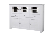 Obývací program ANTWERPEN_highboard 10 71 LL 22_viditelná záda v pinii tmavé_šikmý pohled_obr. 50 Obývací program ANTWERPEN_highboard 10 71 LL 22_viditelná záda v pinii tmavé_šikmý pohled_obr. 50