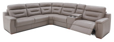 Sedací souprava ARCHIMEDES_ sestava 2,5 FL + E + 1 BB + BK + 1,5 BB MN + Bok P_ rohové rozměry zleva 320 x 328 cm_ polohovatelné opěrky hlavy ve standardu_ ostatní volitelné funkce za příplatek_ manuální polohovací funkce_ kůže_ interier_ obr. 4