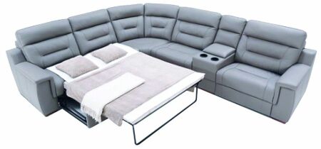 Sedací souprava ARCHIMEDES_ sestava 2,5 FL + E + 1 BB + BK + 1,5 BB + Bok P_ rohové rozměry zleva 320 x 328 cm_ polohovatelné opěrky hlavy ve standardu_ ostatní volitelné funkce za příplatek_ rozkládací lůžko SEDALIFT_ kůže_ interier_ obr. 5