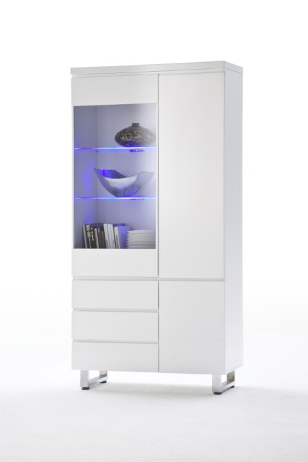 Vitrina SIDE, bílý lak, vysoký lesk_ sleva 50%