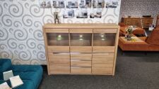 Highboard FIRENZE s LED osvětlením_ rozměry š/v/h: 180 / 134 / 41 cm_ divoký dub přírodní masív_ foto prodejna_ obr. 2