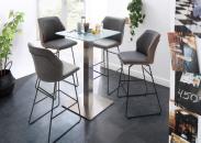 Barová židle DANE v interieru, šedé nebo hnědé čalounění_obr. 1