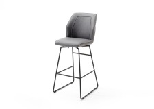 Barová židle DANE, šedé čalounění_podnož antracit_obr. 4