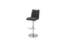 Barová židle GAMMA I_imitace kůže, vzhled Nubuk-Belvedere_barva antracit_kruhová nerezová podnož_obr. 6