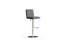 Barová židle LARA II_imitace kůže šedá, podnož nerez kruh_obr. 5