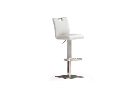 Barová židle MIA IV_imitace kůže bílá, krémové olemování_podnož nerez štvorec_obr. 5