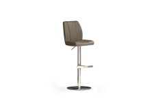 Barová židle NINA II_imitace kůže cappuccino_nerezová kruhová podnož_obr. 2