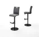 Barová židle SIMONE_černá lakovaná podnož, čalounění černá nebo šedá imitace kůže_obr. 1