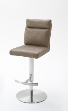 Barová židle SONIA_imitace kůže písková_nerez_kruh_obr. 2