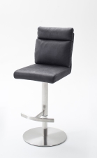 Barová židle SONIA_imitace kůže šedá_nerez_kruh_obr. 3