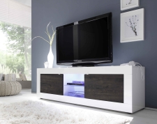 BASICO_TV-element 181 cm_bílý lak, vysoký lesk / dub wenge dekor BASICO_TV-element 181 cm_bílý lak, vysoký lesk / dub wenge dekor