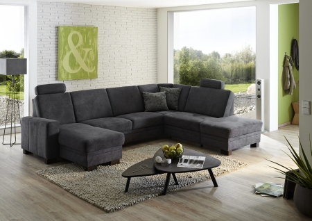 Sedací souprava CINCINATTI_ sestava CanL-2,5EL-SE-1,5AhoR_ rohové rozměry zleva 163 x 319 x 241 cm_ volitelné funkce a polštáře za příplatek_ v látce Miro grau_ obr. 18