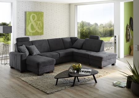 Sedací souprava CINCINATTI_ sestava CanL-2,5EL-SE-1,5AhoR_ rohové rozměry zleva 163 x 319 x 241 cm_ volitelné funkce a polštáře za příplatek_ v látce Miro grau_ obr. 21
