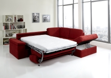 Sedací souprava COMFORT SLEEP_sofa 142 cm s funkcí na spaní + ottoman pravý s úložným prostorem_v látce Kati bordeaux (skup. 11)_obr. 4