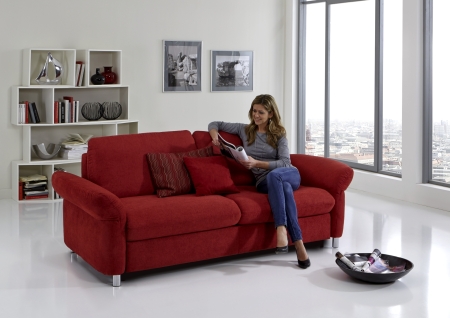 Sofa s funkc na span COMFORT SLEEP_ka sedku 162 cm, podruky typ 21, plocha na span 148 x 200 cm_v ltce Kati bordeaux_obr. 6