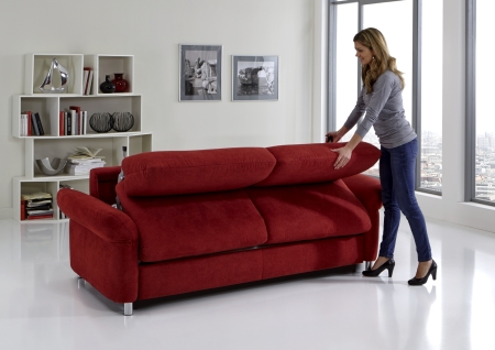 Sofa s funkcí na spaní COMFORT SLEEP_šířka sedáku 162 cm, područky typ 21, plocha na spaní 148 x 200 cm_v látce Kati bordeaux_obr. 10