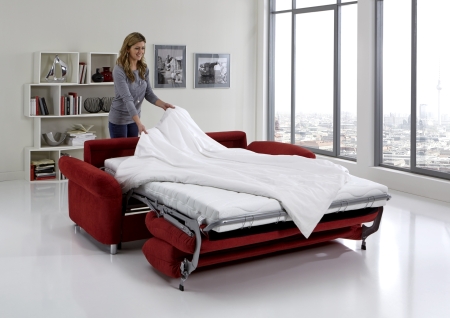 Sofa s funkcí na spaní COMFORT SLEEP_šířka sedáku 162 cm, područky typ 21, plocha na spaní 148 x 200 cm_v látce Kati bordeaux_obr. 15