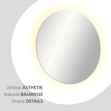 Předsíňový nábytek CONARO_ závěsné zrcadlo 30 B4 RM 50_ rozměry š/v/h_ 80 / 80 / 5 cm_ šikmý pohled_ obr. 9