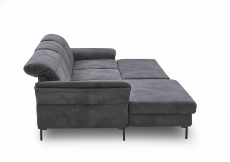 Sedací souprava COURTNEY 1212_ sestava LALmaxi-2,5AR_ ukázka rozložené funkce na spaní_ boční pohled_ v látce Savanna grey_ obr. 18