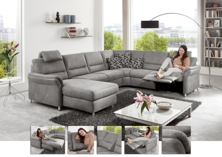 Sedací souprava DAKOTA_ sestava CanMoL_2,5EL_RERR_WA1L2,5RWFAR_ rohové rozměry zleva 173 x 330 x 262 cm_ výška 89/92 cm_ výška s opěrkou hlavy 109-112 cm_ v látce Ledaro-alu_ volitelné funkce za příplatek_ foto s náhledy_ obr. 12