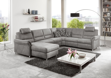 Sedací souprava DAKOTA_ sestava CanMoL_2,5EL_RERR_WA1L2,5RWFAR_  rohové rozměry zleva 173 x 330 x 262 cm_  výška 89/92 cm_ výška s opěrkou hlavy 109-112 cm_ v látce Ledaro-alu_ volitelné funkce za příplatek_ obr. 13