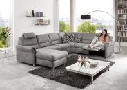 Sedac souprava DAKOTA_ sestava CanMoL_2,5EL_RERR_WA1L2,5RWFAR_ rohov rozmry zleva 173 x 330 x 262 cm_ vka 89/92 cm_ vka s oprkou hlavy 109-112 cm_ v ltce Ledaro-alu_ voliteln funkce za pplatek_ foto s modelem_ obr. 1