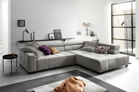 Sedací souprava DIORA_ sestava 2AL-UBERgroß_ v látce Velvet silver_ obr. 2