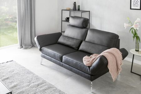 Sedací souprava ENJOY_  2-sed (varianta 21)_ š/ v/ h:  192/ 82/ 93 cm_ výška s opěrkou hlavy 102 cm_ v kůži Torero nero_ obr. 15