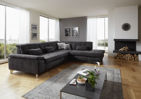 Sedací souprava ENNA_ sestava 3LST-SE-1,5STAhoR_ rohové rozměry zleva 310 x 260 cm_ výška 85-100 cm_  nastavení hloubky sedu (polohovatelná opěradla) ve standardu_ ostatní funkce za příplatek_ v látce Belle-black_ obr. 12