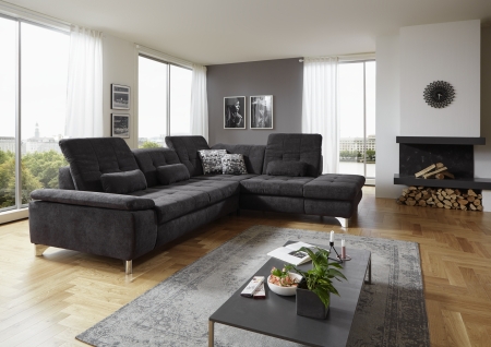 Sedací souprava ENNA_ sestava 3LST-SE-1,5STAhoR_ rohové rozměry zleva 310 x 260 cm_ výška 85-100 cm_  nastavení hloubky sedu (polohovatelná opěradla) ve standardu_ ostatní funkce za příplatek_ v látce Belle-black_ obr. 16