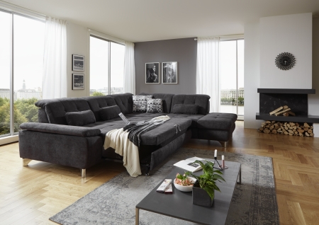 Sedací souprava ENNA_ sestava 3LST-SE-1,5STAhoR_ rohové rozměry zleva 310 x 260 cm_ výška 85-100 cm_  nastavení hloubky sedu (polohovatelná opěradla) ve standardu_ ostatní funkce za příplatek_ v látce Belle-black_ obr. 17